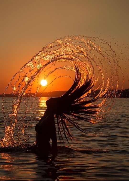 ocean glow · hair flip