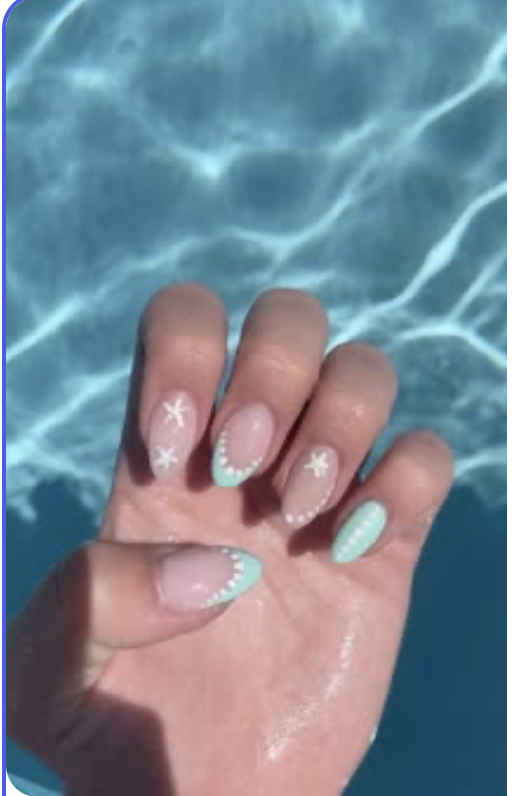 poolside mint with tiny stars
